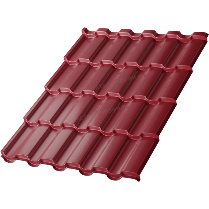 Металлочерепица Металл-Профиль Монтекристо-ML 0,45 VikingMP® RAL 3005 Красное вино