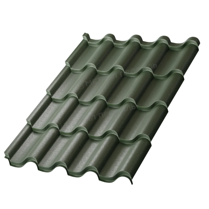 Металлочерепица Металл-Профиль Монтерроса-XL 0,5 VikingMP® E RAL 6007 Бутылочно-зеленый