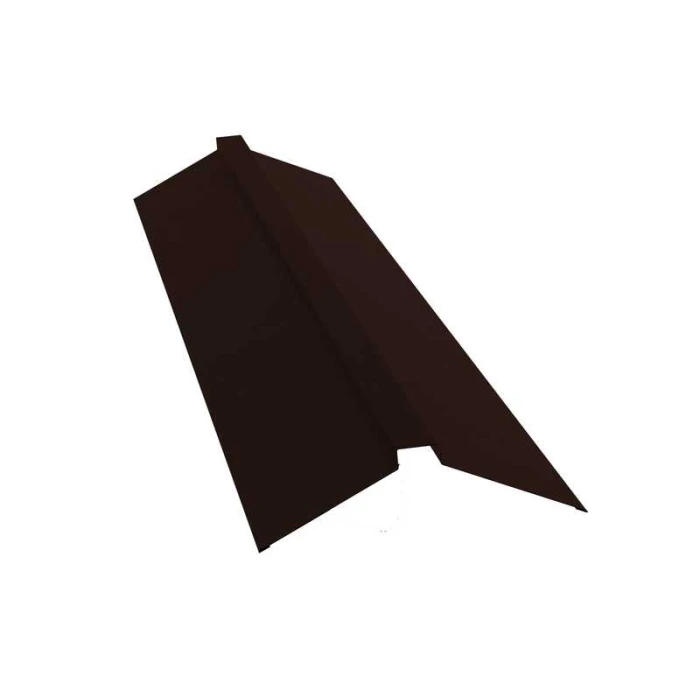 Планка конька плоского 115х30х115 0,45 PE с пленкой RAL 8017 шоколад