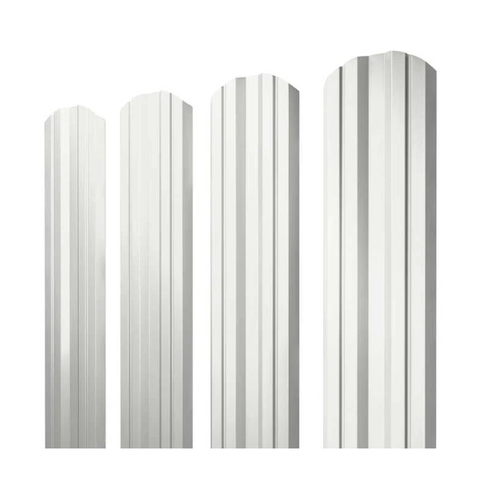 Штакетник Twin фигурный Grand Line 0,45 Полиэстер - double RAL 9003 Сигнальный Белый